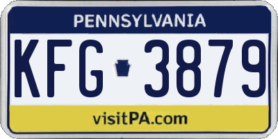 PA license plate KFG3879