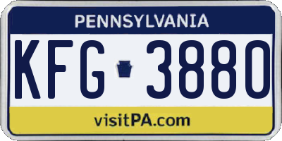 PA license plate KFG3880