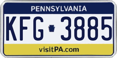 PA license plate KFG3885