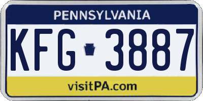 PA license plate KFG3887