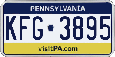 PA license plate KFG3895