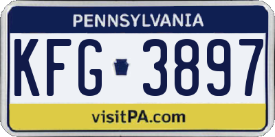 PA license plate KFG3897