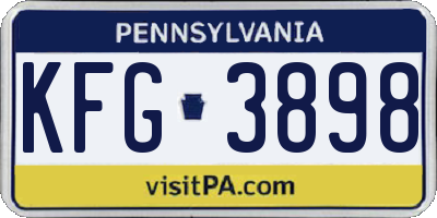 PA license plate KFG3898