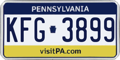 PA license plate KFG3899