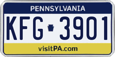 PA license plate KFG3901