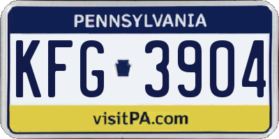 PA license plate KFG3904