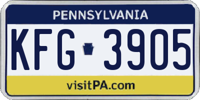 PA license plate KFG3905