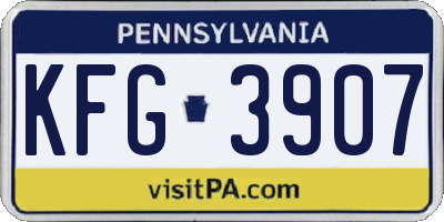 PA license plate KFG3907