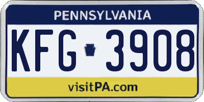 PA license plate KFG3908
