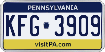 PA license plate KFG3909