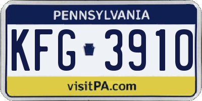 PA license plate KFG3910