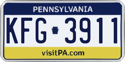PA license plate KFG3911