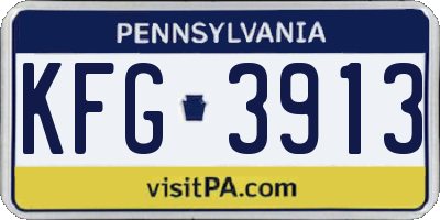 PA license plate KFG3913