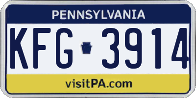 PA license plate KFG3914