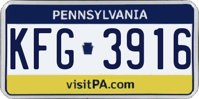 PA license plate KFG3916