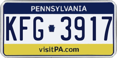 PA license plate KFG3917