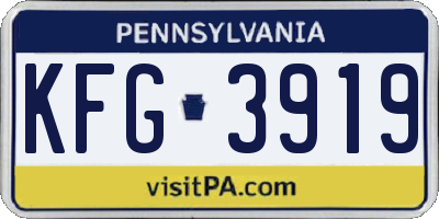PA license plate KFG3919