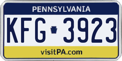 PA license plate KFG3923