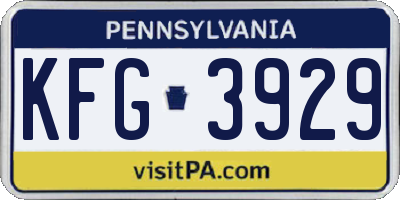 PA license plate KFG3929