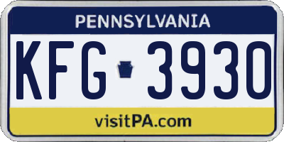 PA license plate KFG3930