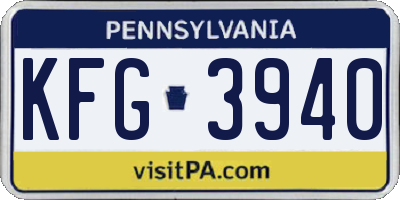 PA license plate KFG3940