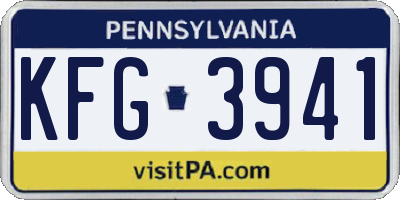 PA license plate KFG3941