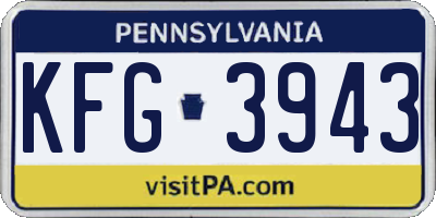 PA license plate KFG3943