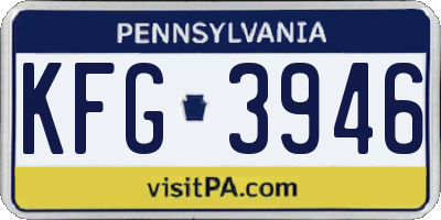 PA license plate KFG3946