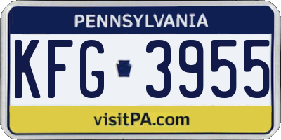 PA license plate KFG3955