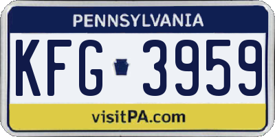 PA license plate KFG3959
