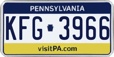 PA license plate KFG3966