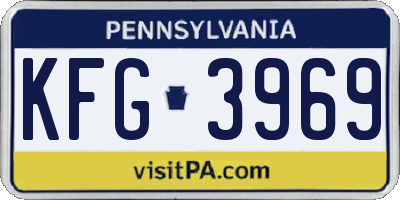 PA license plate KFG3969