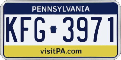 PA license plate KFG3971
