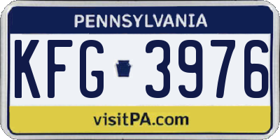 PA license plate KFG3976
