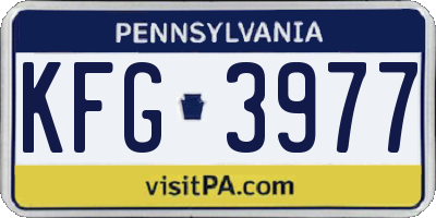 PA license plate KFG3977