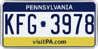 PA license plate KFG3978