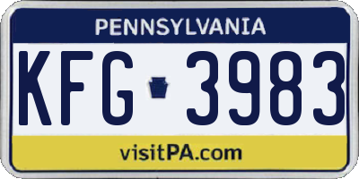 PA license plate KFG3983