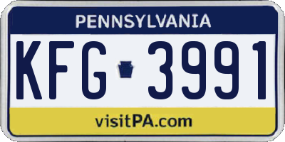 PA license plate KFG3991