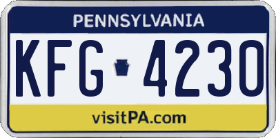 PA license plate KFG4230