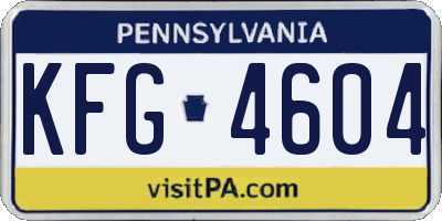 PA license plate KFG4604
