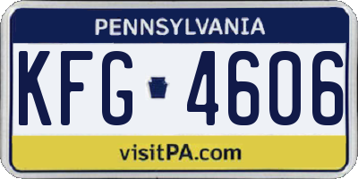 PA license plate KFG4606