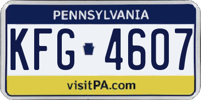 PA license plate KFG4607