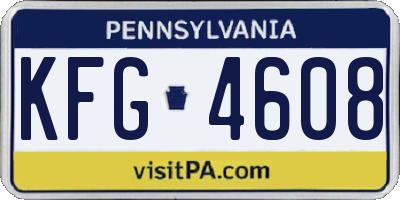 PA license plate KFG4608