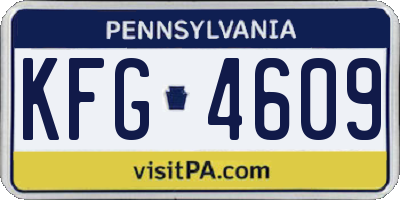 PA license plate KFG4609