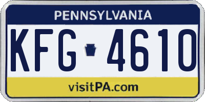 PA license plate KFG4610