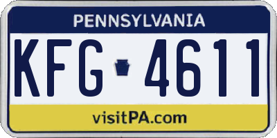 PA license plate KFG4611
