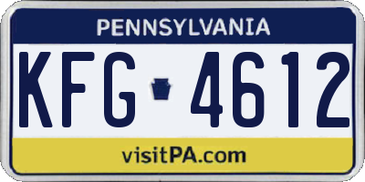 PA license plate KFG4612