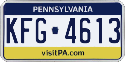 PA license plate KFG4613