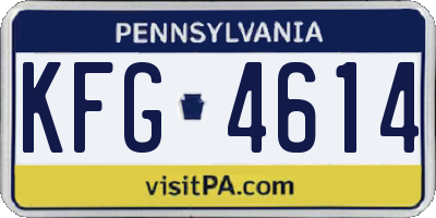 PA license plate KFG4614