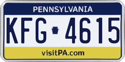 PA license plate KFG4615